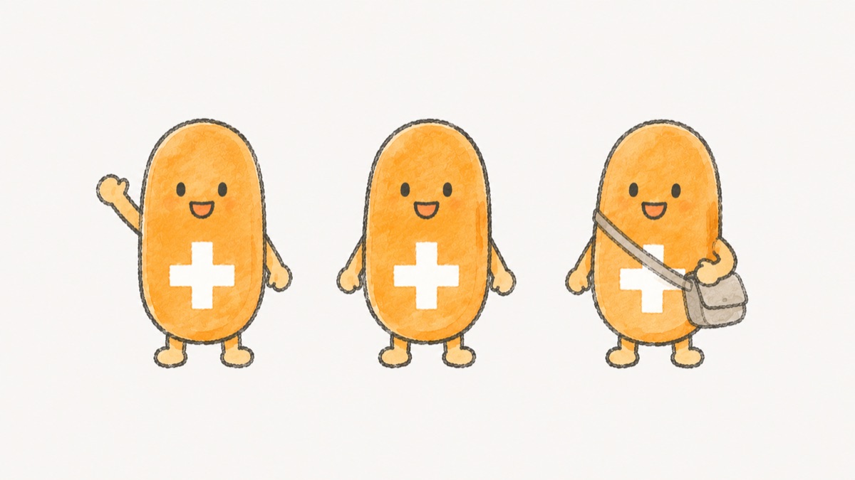 そが薬局のキャラクター3体